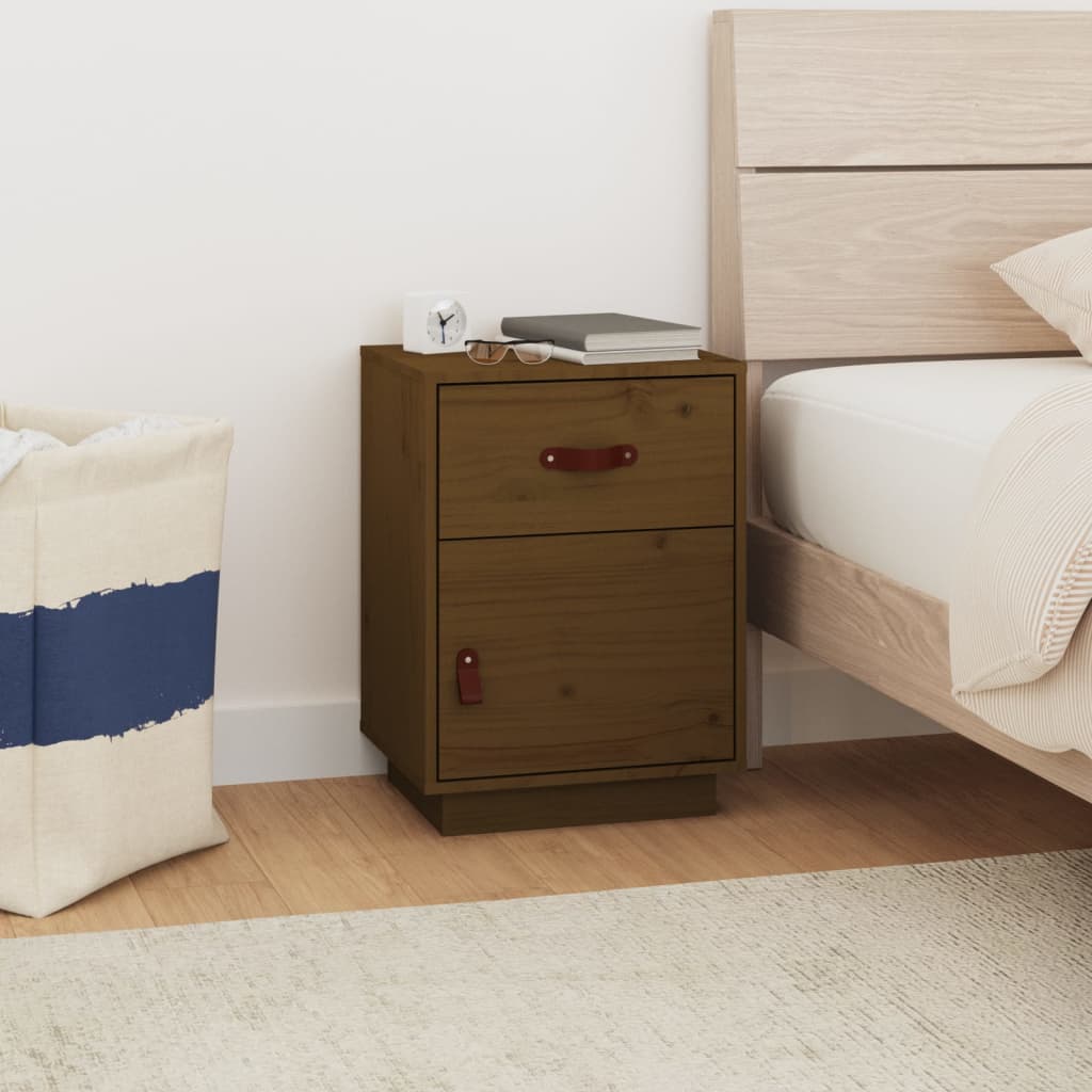 Bedside Table - SALEM Dex Nightstand Honey Brown 40cm