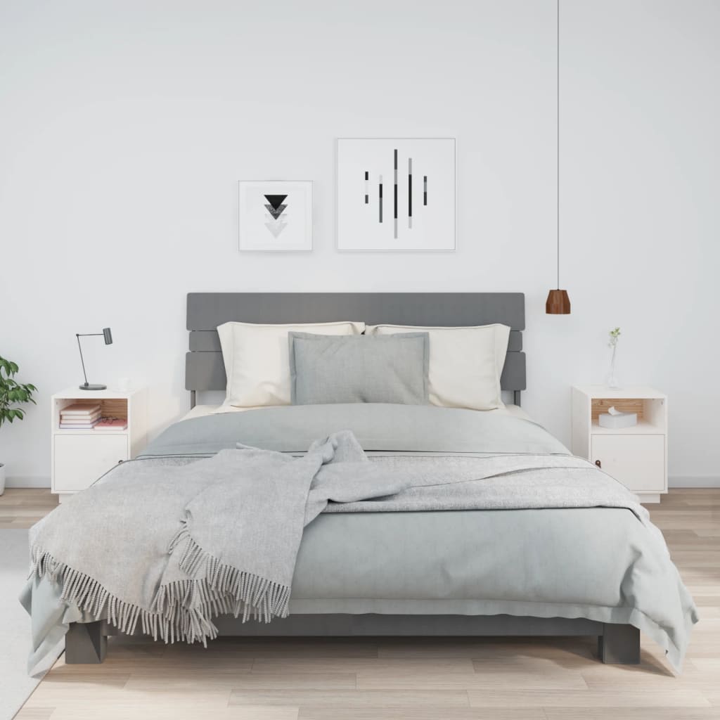 Bedside Table - SALEM Jay 2 Piece Nightstand White 40cm