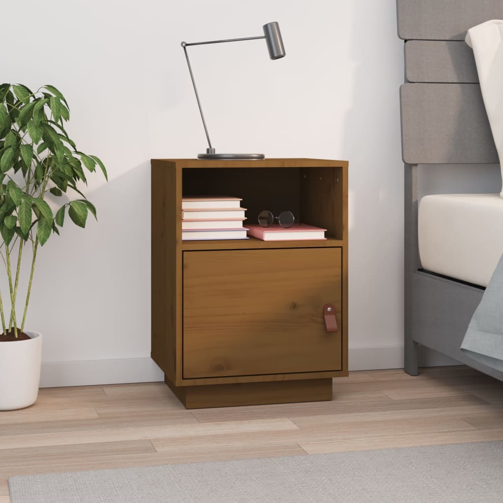 Bedside Table - SALEM Dan Nightstand Honey Brown 40cm