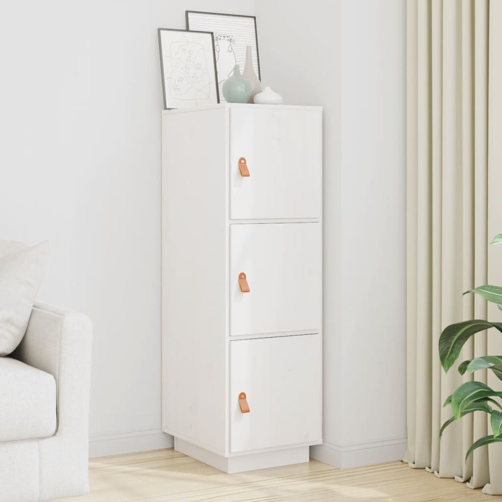 Highboard White 34x40x108.5 cm Solid Wood Pine