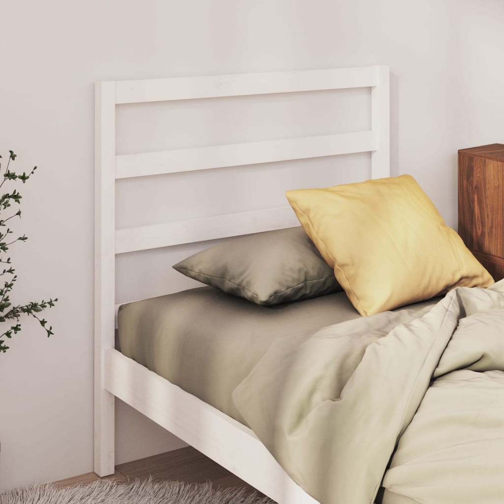 Bed Headboard White 95x4x100cm Solid Wood Pine
