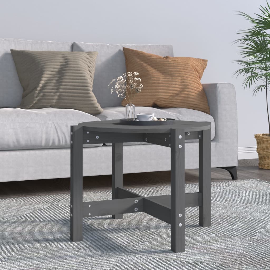 Coffee Table Grey Ã ̃ 62.5x45 cm Solid Wood Pine
