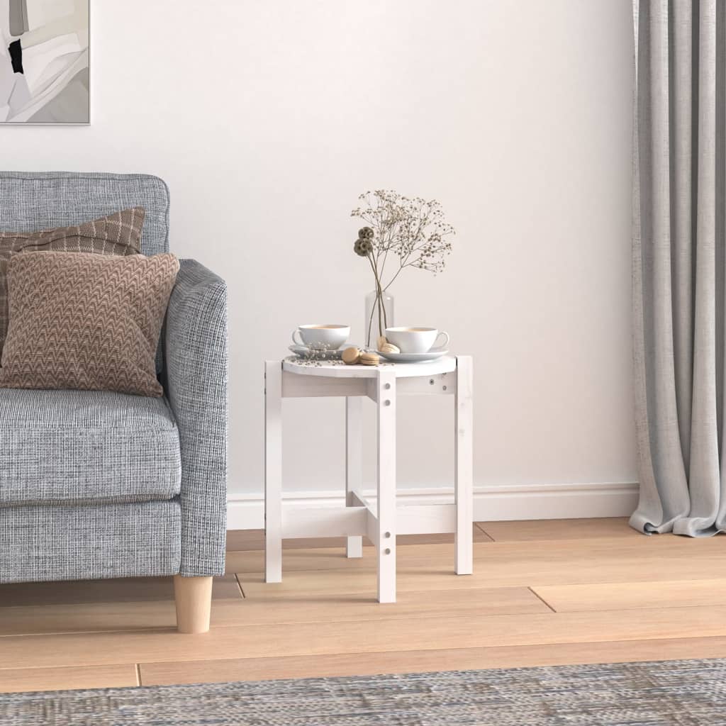Coffee Table White Ã ̃ 42.5x45 cm Solid Wood Pine
