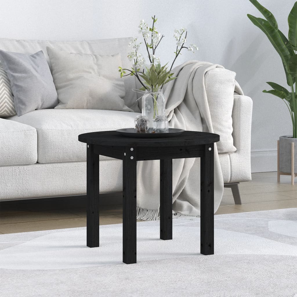 Coffee Table Black Ã ̃ 55x45 cm Solid Wood Pine