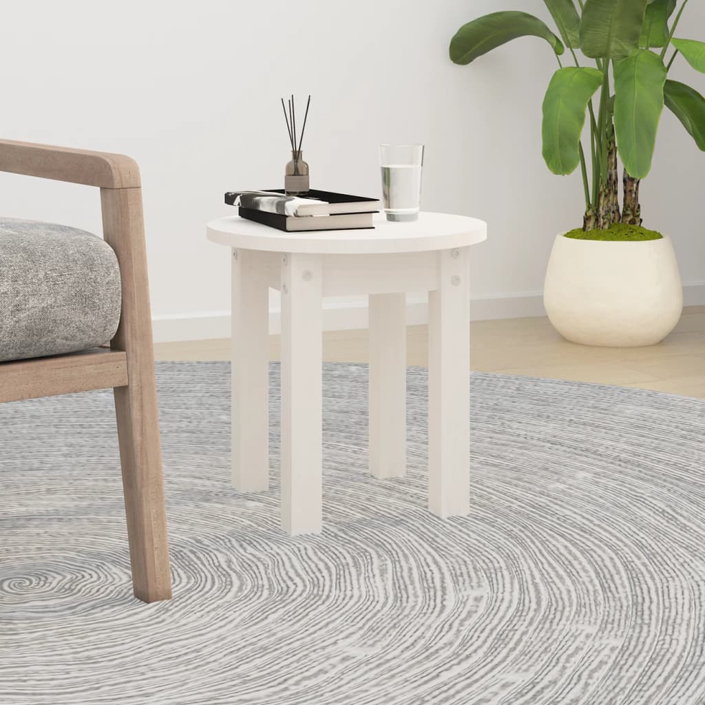 Coffee Table White Ã ̃ 35x35 cm Solid Wood Pine
