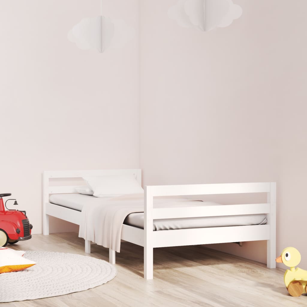 Bed Frame White 90x200 cm Solid Wood Pine