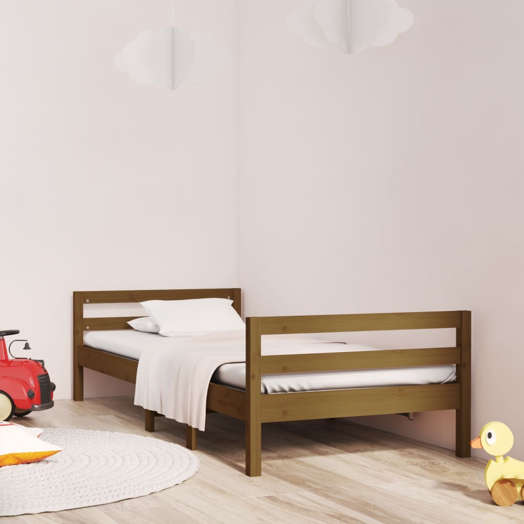 Bed Frame Honey Brown 75x190 cm 2FT6 Small Single Solid Wood Pine