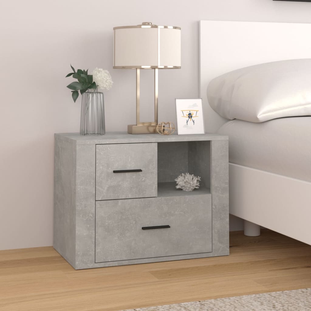 Bedside Table - ANNAPOLIS Nightstand Concrete Grey 60cm