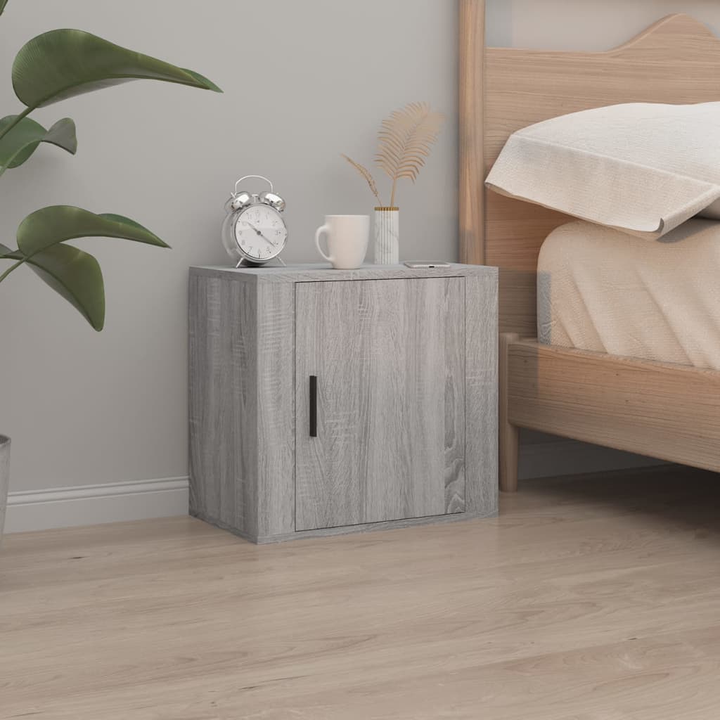 Bedside Table - COMO Nightstand Grey Sonoma 50cm