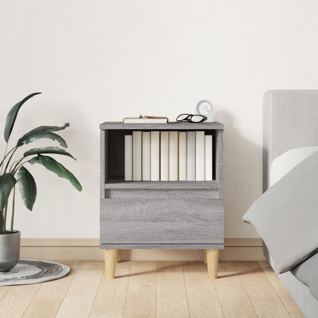 Bedside Table - RALEIGH Serifos Nightstand Grey Sonoma 40cm