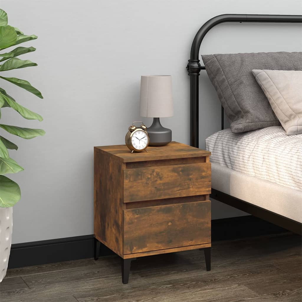 Bedside Table - RALEIGH Moe Nightstand Smoked Oak 40cm