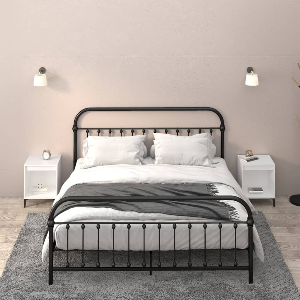 Bedside Table - RALEIGH Jay 2 Piece Nightstand White 40cm