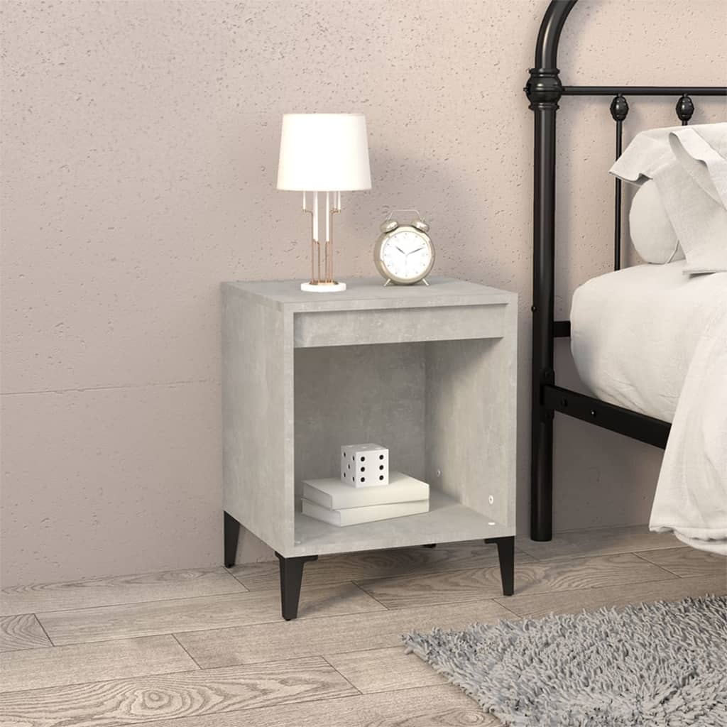 Bedside Table - RALEIGH Sid Nightstand Concrete Grey 40cm