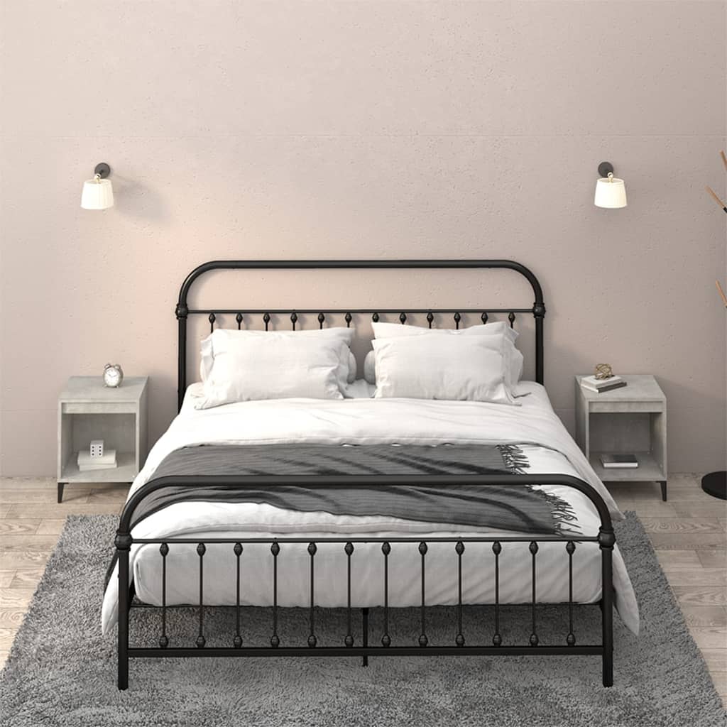 Bedside Table - RALEIGH Finn 2 Piece Nightstand Concrete Grey 40cm