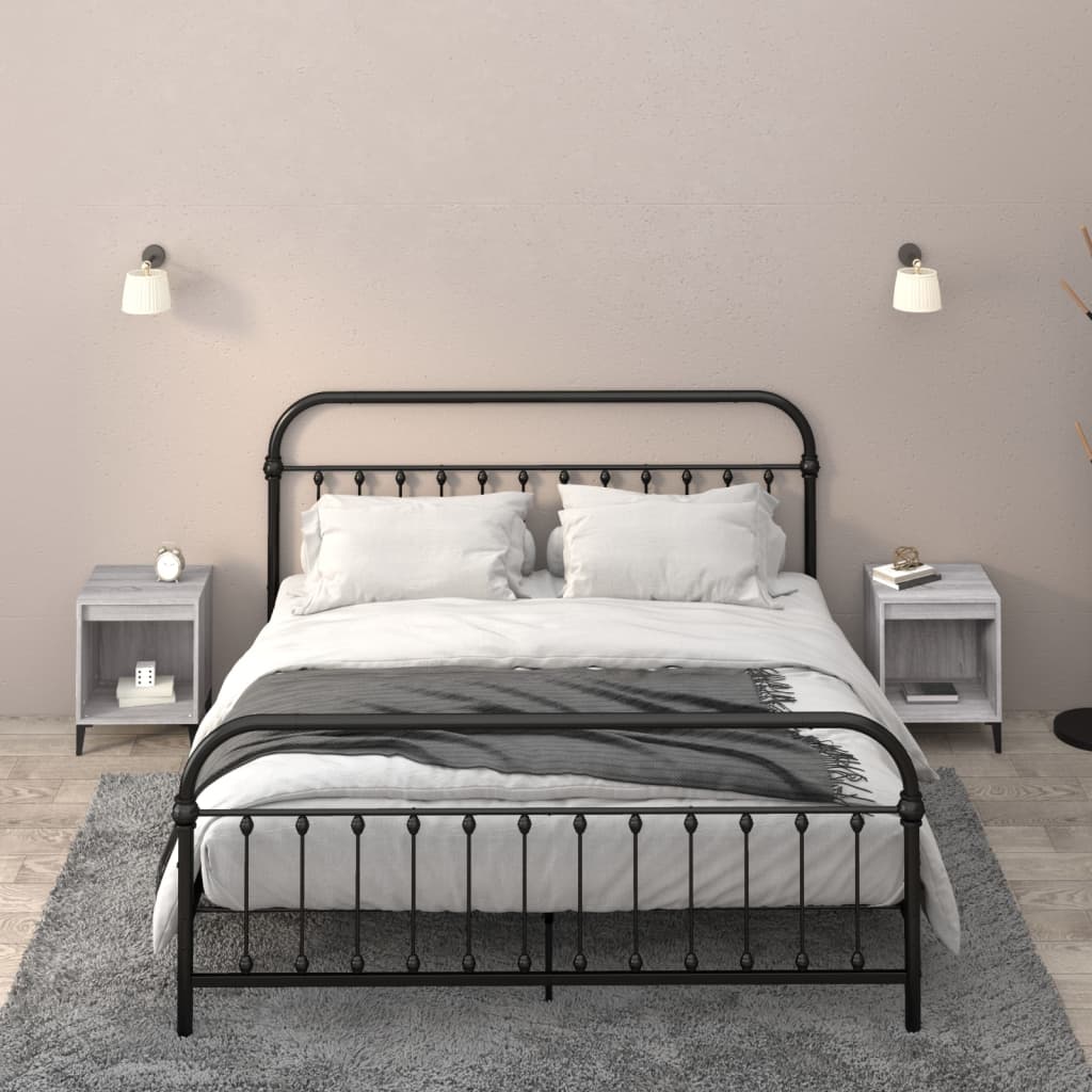 Bedside Table - RALEIGH Max 2 Piece Nightstand Grey Sonoma 40cm