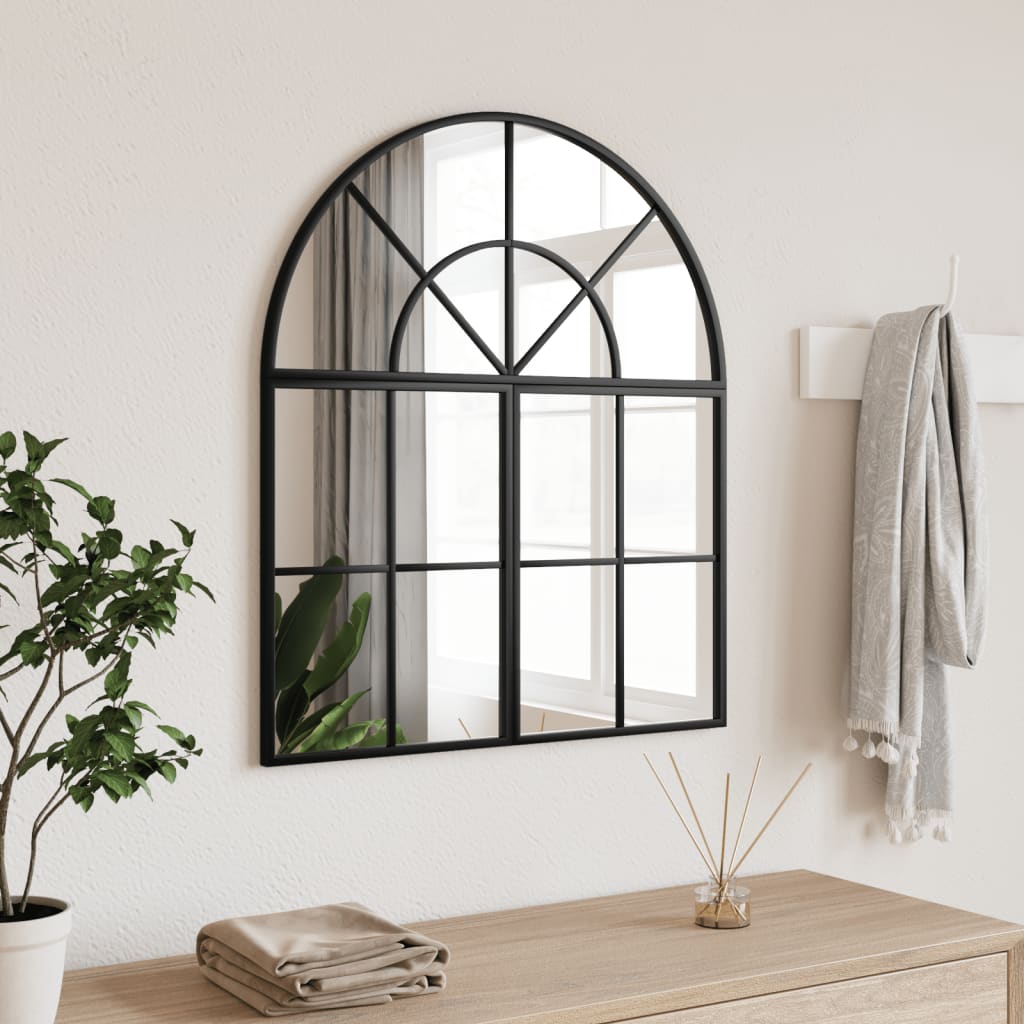Wall Mirror Black 60x70cm Arch Iron
