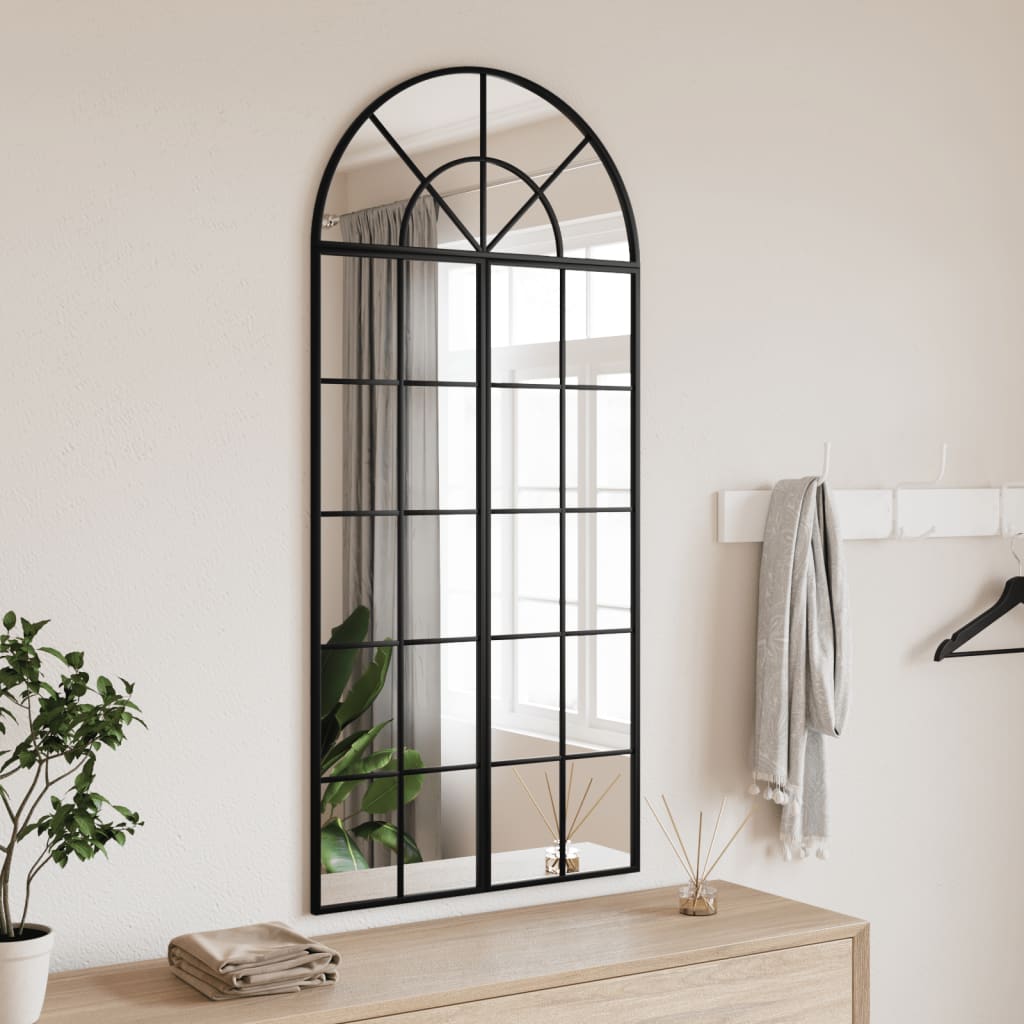 Wall Mirror Black 60x130cm Arch Iron