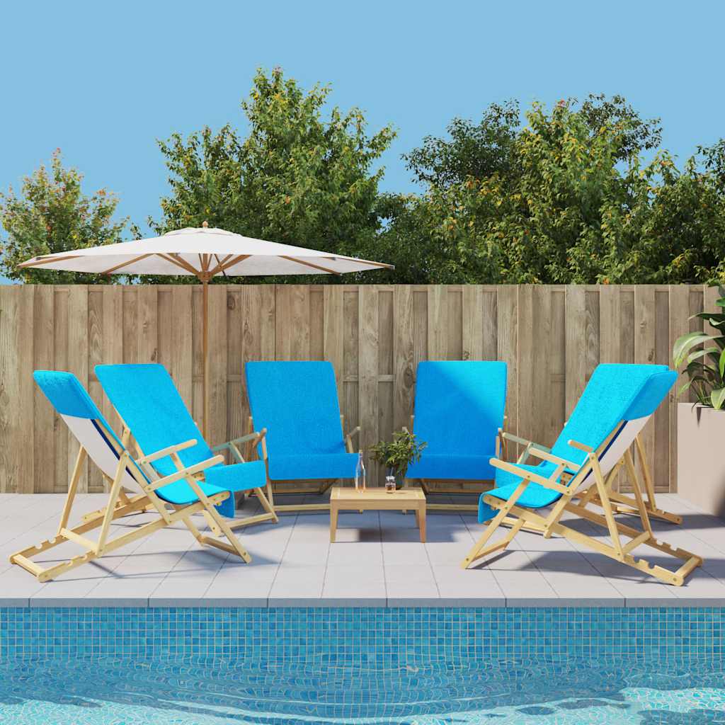 Beach Towels 6 Pieces Turquoise 60x135 cm Fabric 400 GSM