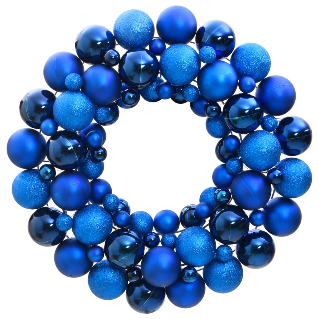 Faune Christmas Wreath Blue 45cm Polystyrene