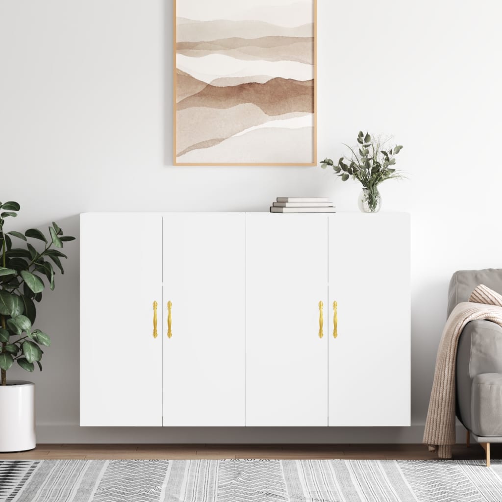 Wall Mounted Cabinets 2 Pieces White 69.5x34x90 cm