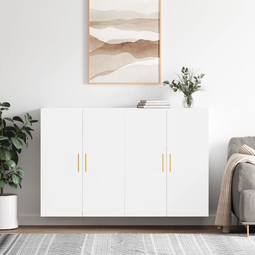 Wall Mounted Cabinets 2 Pieces White 69.5x34x90 cm