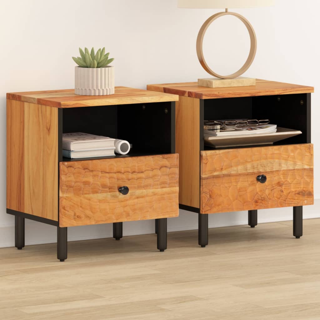 Bedside Table - SHARON Gabe 2 Piece Nightstand Natural 40cm