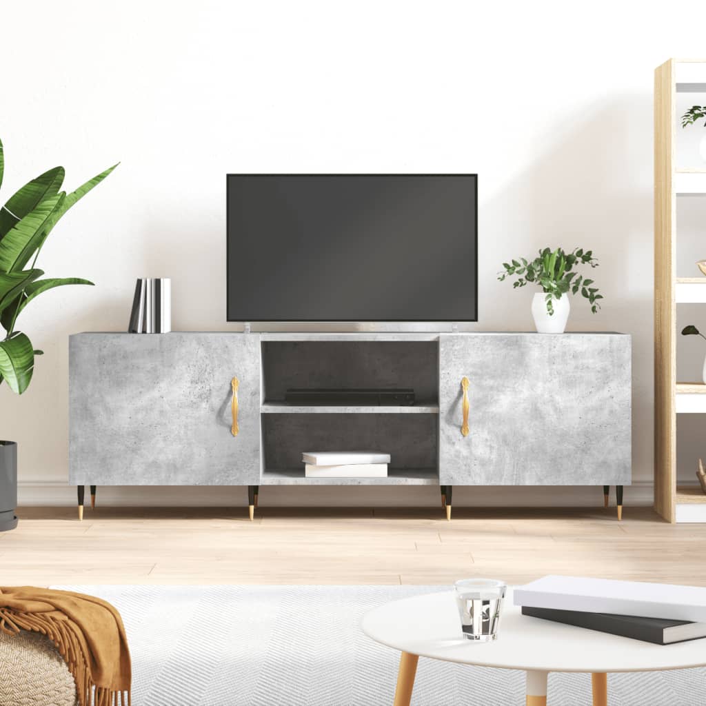 TV Cabinet Concrete Grey 150x30x50 cm Engineered Wood