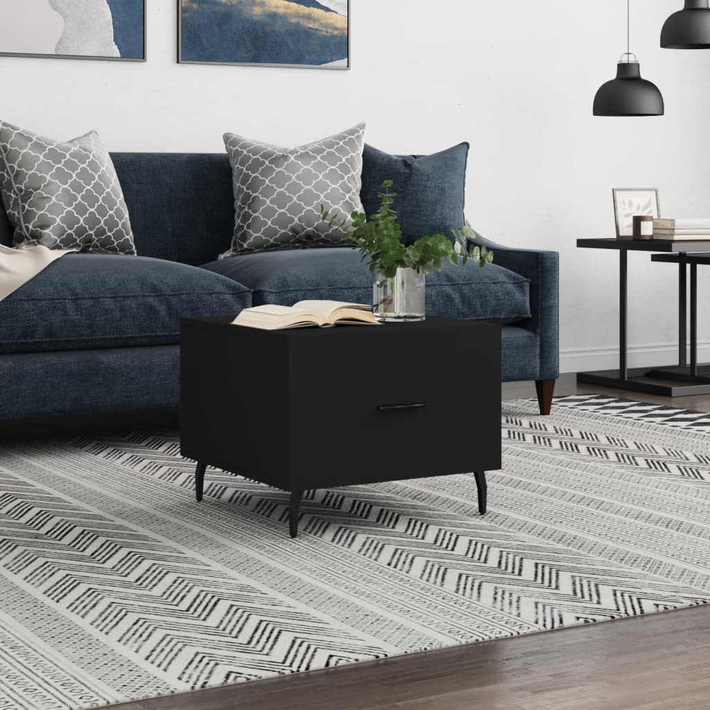 Coffee Table Black 50x50x40 cm Engineered Wood