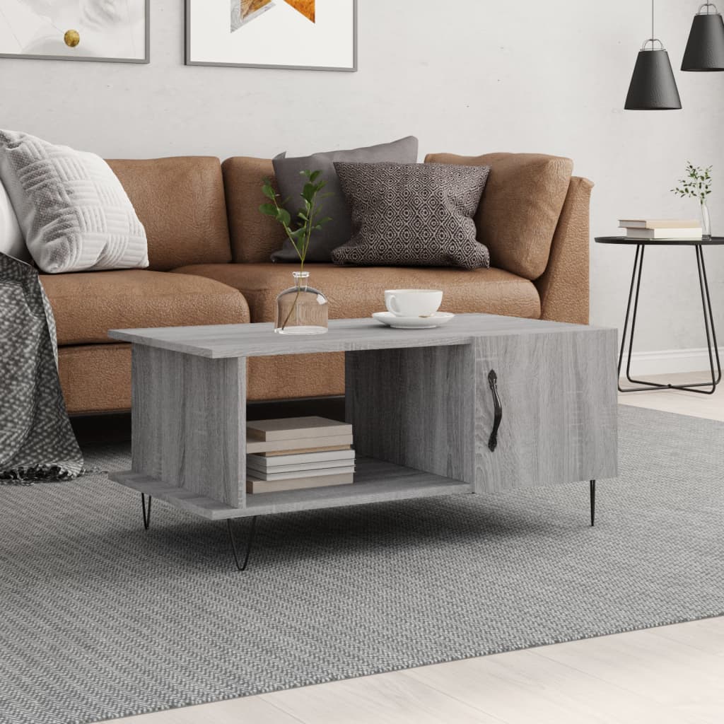 Coffee Table Grey Sonoma 90x50x40 cm Engineered Wood