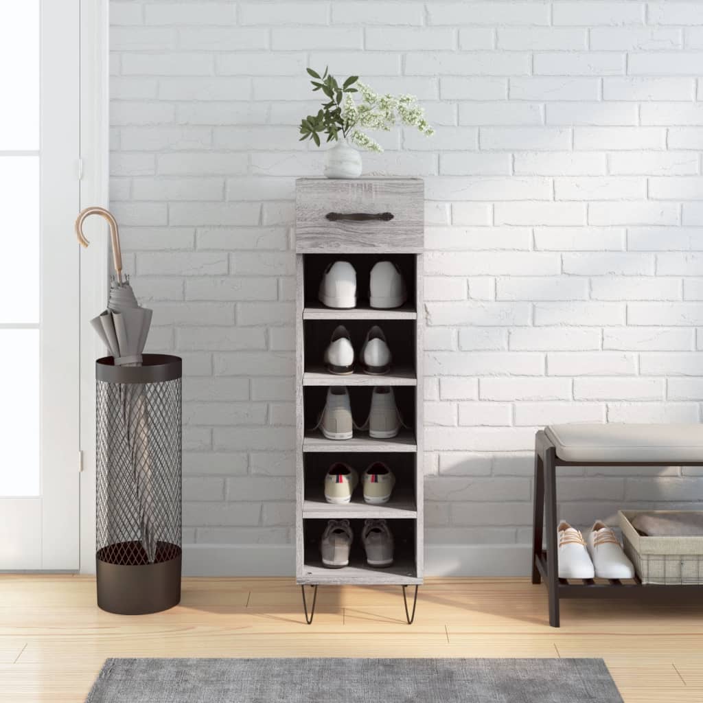 Shoe Cabinet Grey Sonoma 30x35x105 cm Engineered Wood