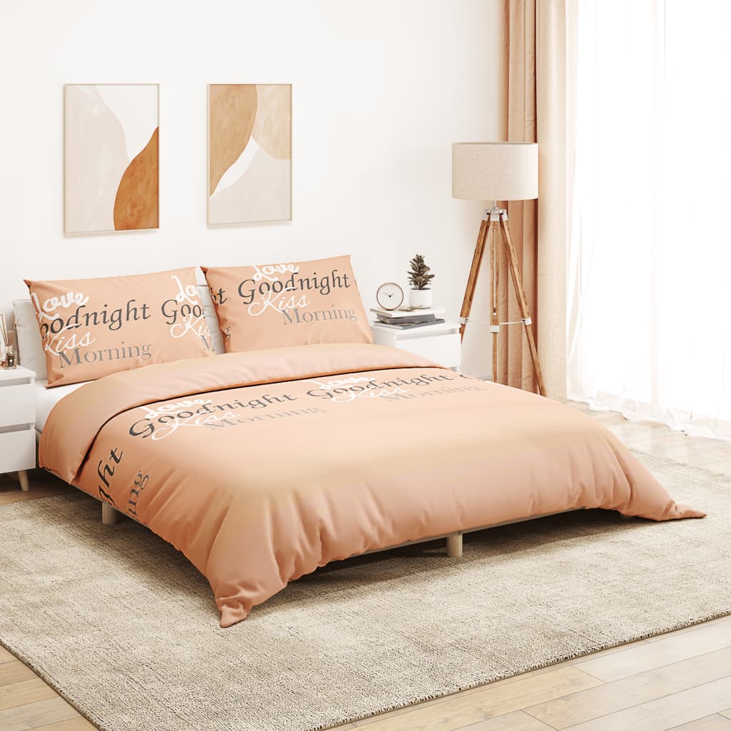 Duvet Cover Set Pink 200x220 cm Cotton