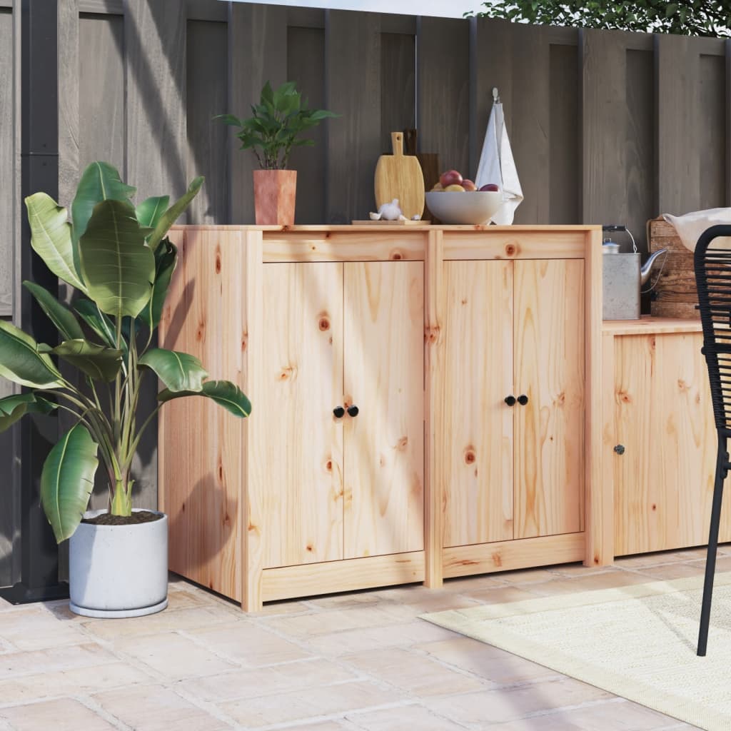 Outdoor Kitchen Doors 2 Pcs 50x9x82cm Solid Wood Pine