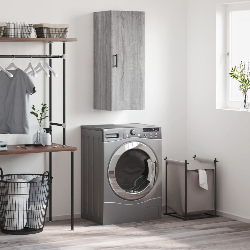 Wall Mounted Cabinet Grey Sonoma 34.5x34x90 cm