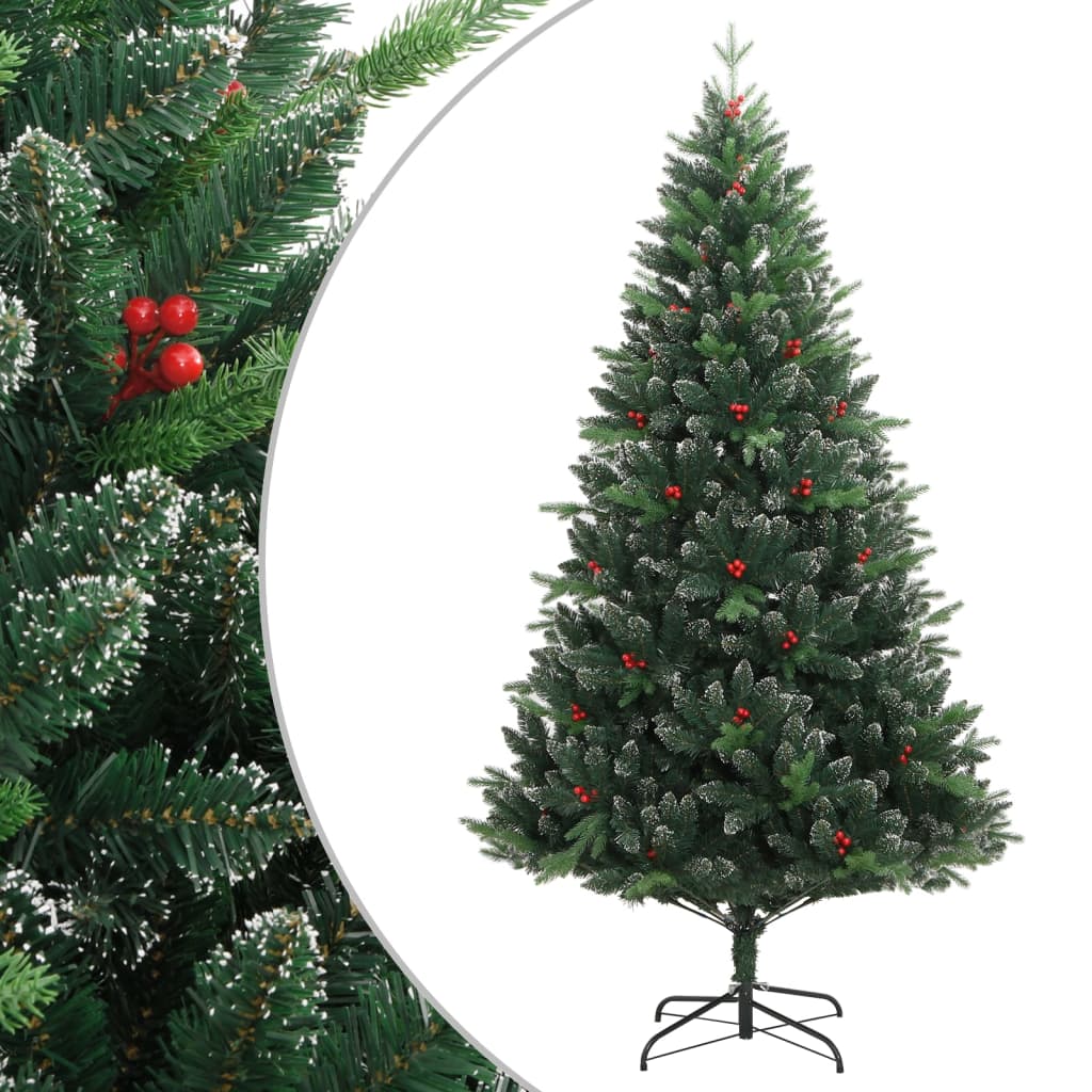 Fluer Artificial Hinged Christmas Tree Red Berries 150cm