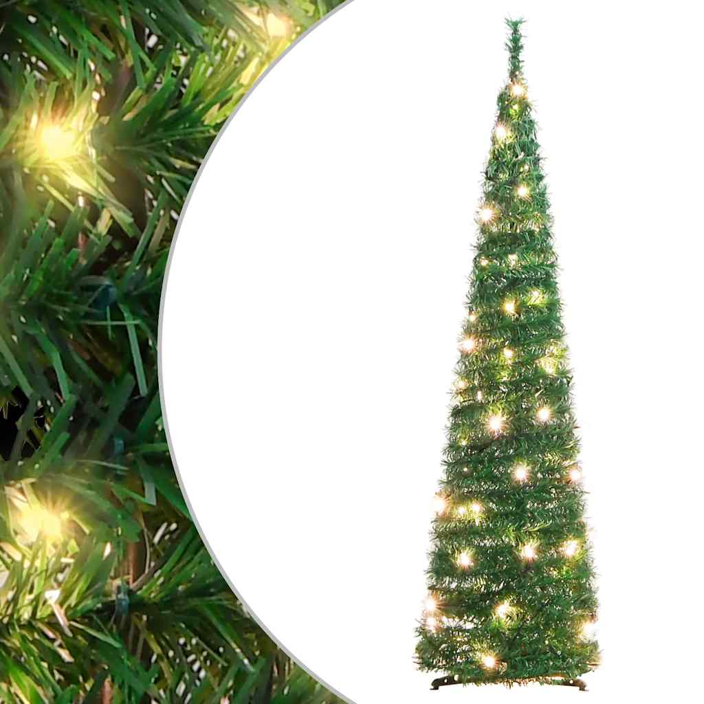 COAZIE 120cm Pop-up LED Artificial Christmas Tree with 50 Lights - Green