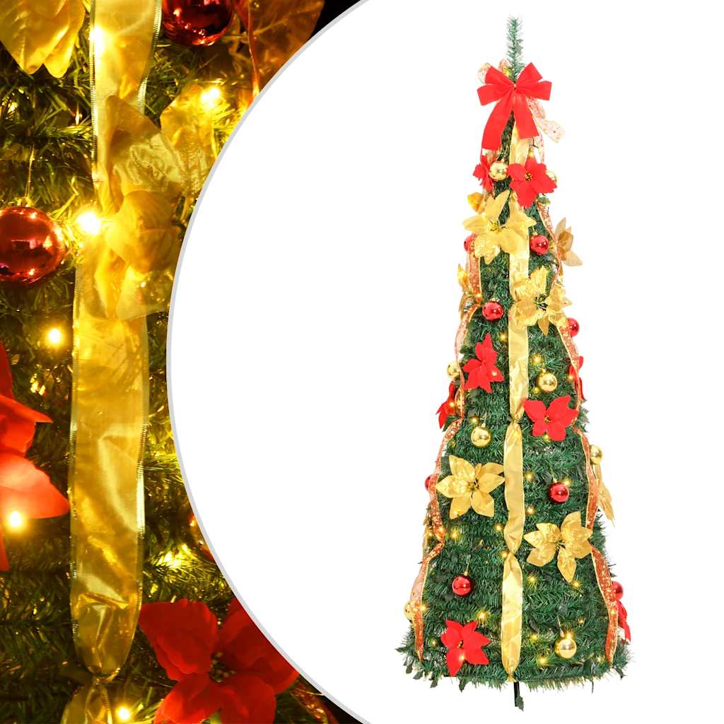 GLIMMERA Artificial Christmas Tree Pop-up 100 LEDs Green 150 cm