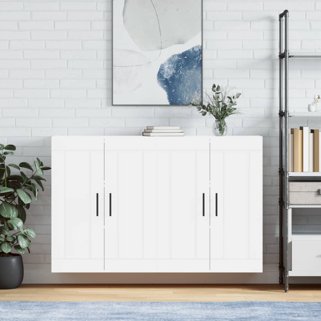Wall Mounted Cabinets 2 Pcs White Engineered Wood