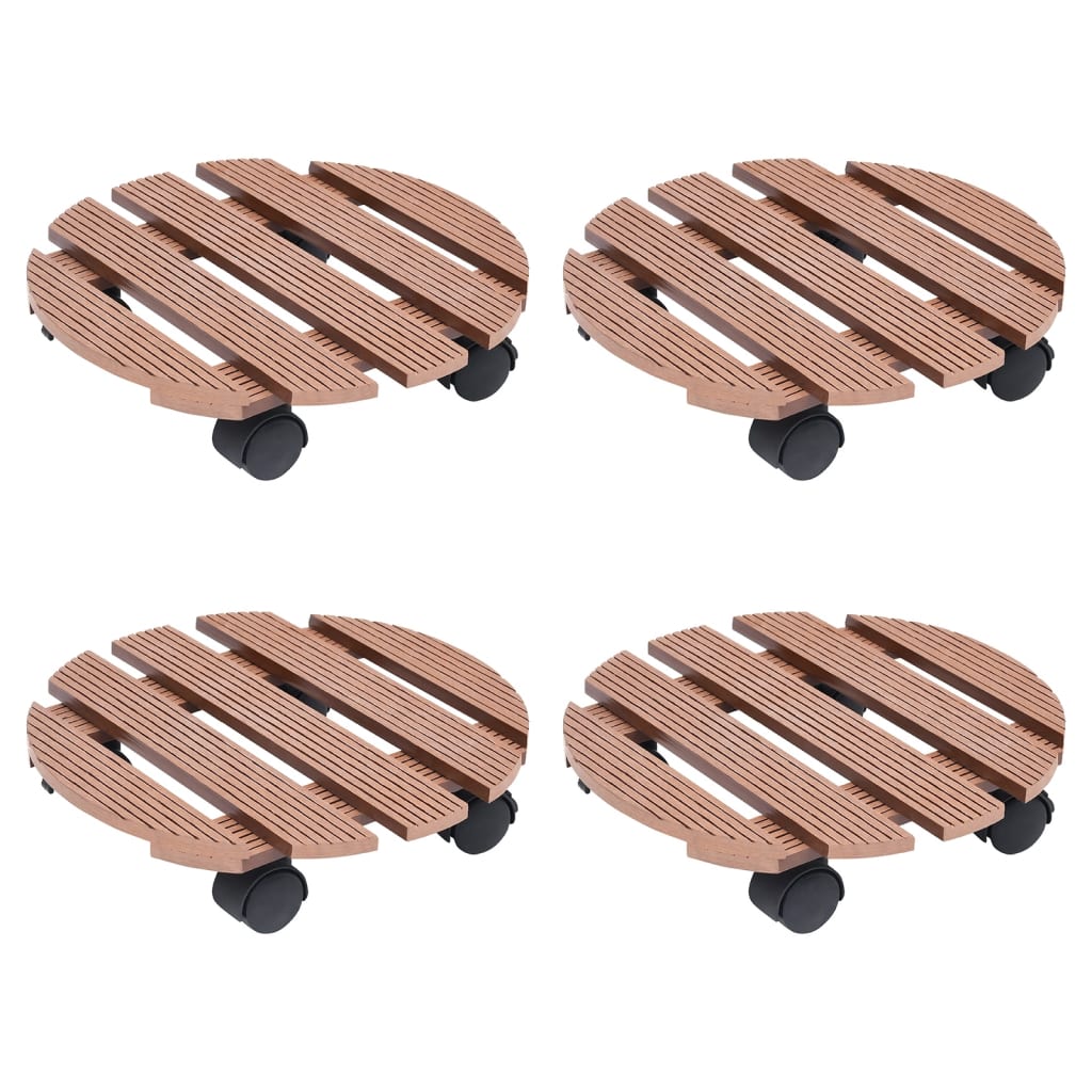 Plant Trolleys 4 pcs Brown Ã ̃30x7,5 cm WPC