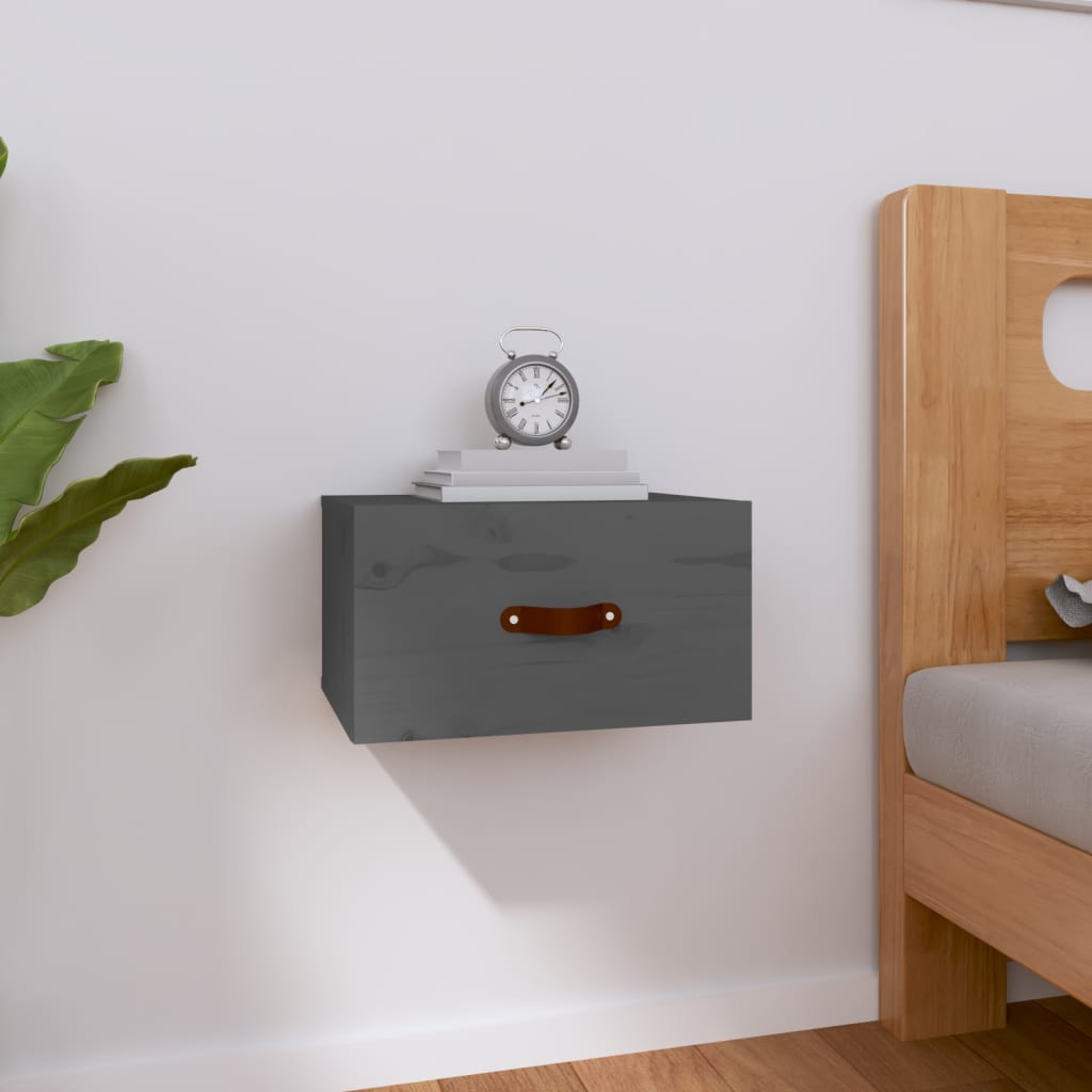Bedside Table - HARDY Nightstand Grey 40cm