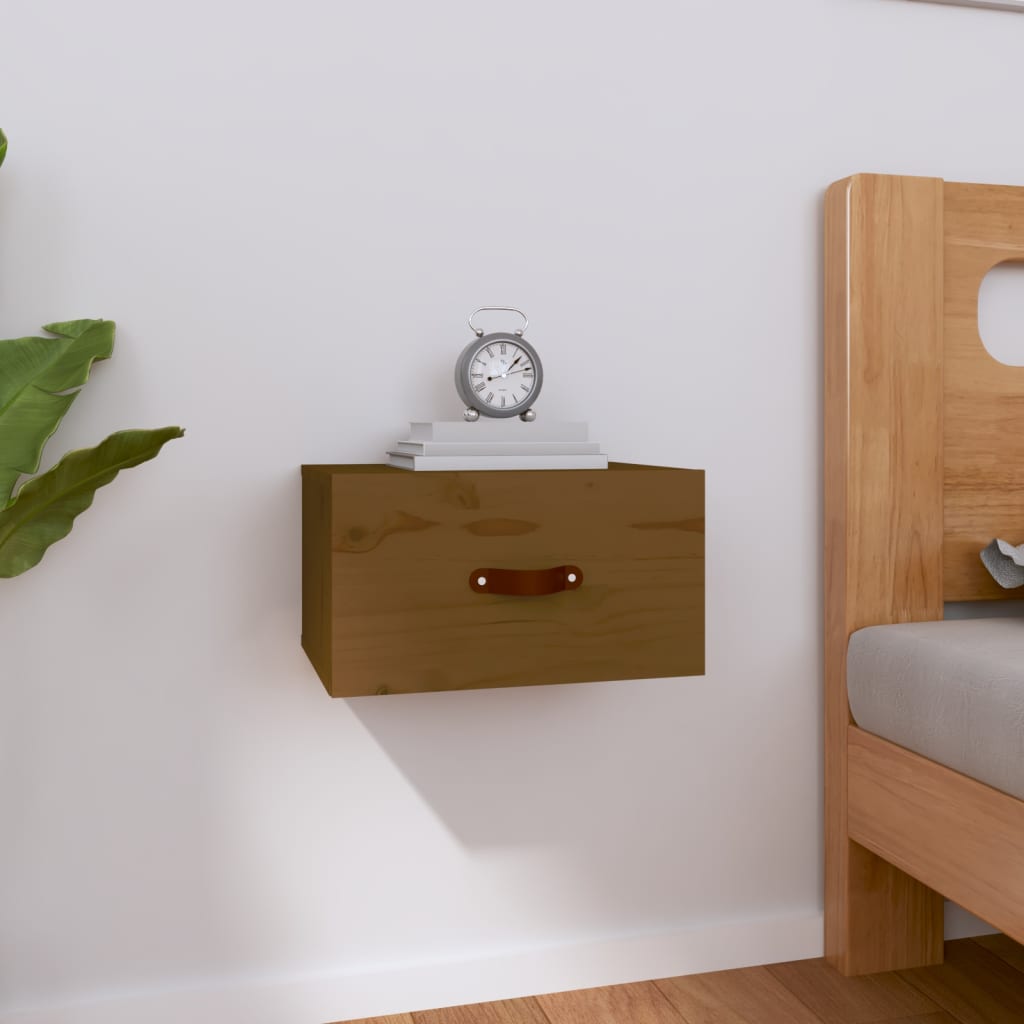 Bedside Table - HARDY Nightstand Honey Brown 40cm