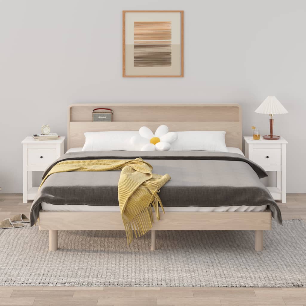 Bedside Table - NORMAN Dex 2 Piece Nightstand White 40cm