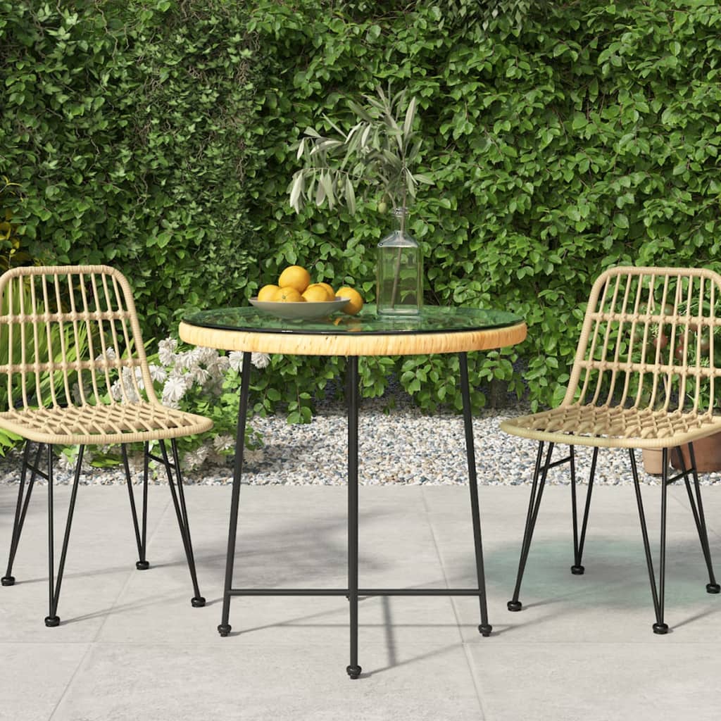 Dining Table Ã ̃80 cmÂ Tempered Glass and Steel