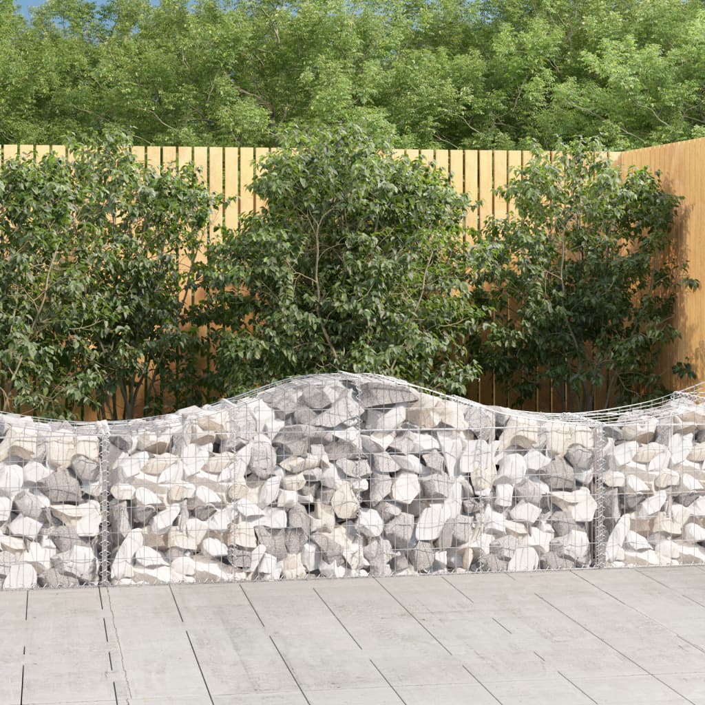 Arched Gabion Baskets 15 pcs 200x50x60/80 cm Galvanised Iron