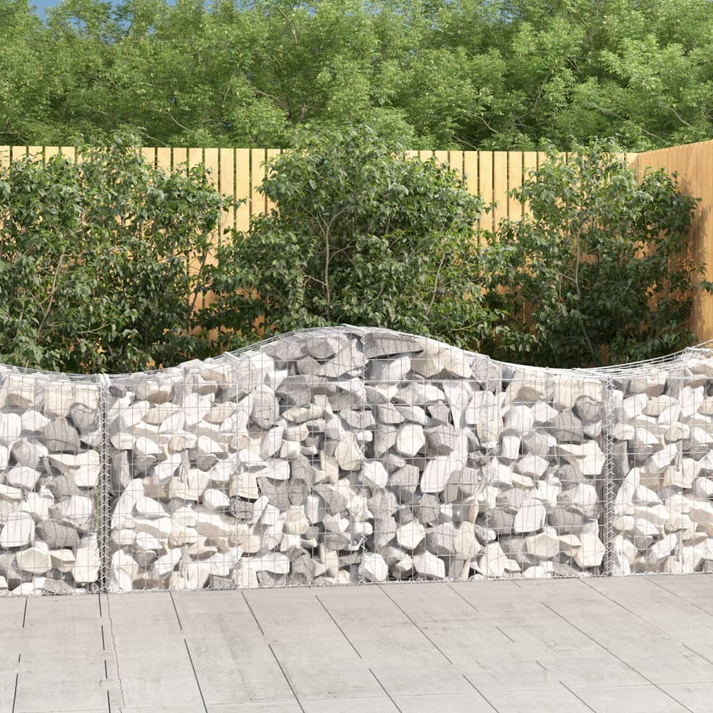 Arched Gabion Baskets 11 pcs 200x50x80/100 cm Galvanised Iron