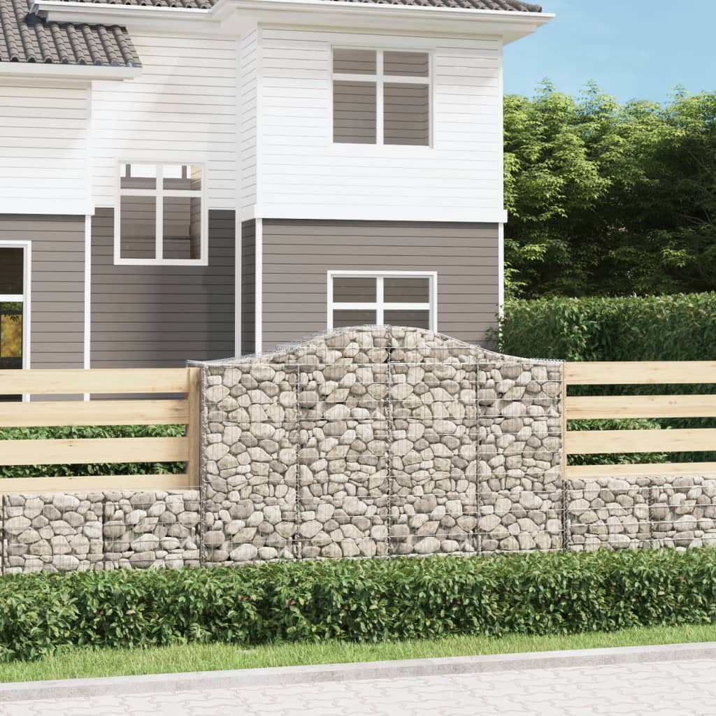 Arched Gabion Baskets 25 pcs 200x50x140/160 cm Galvanised Iron