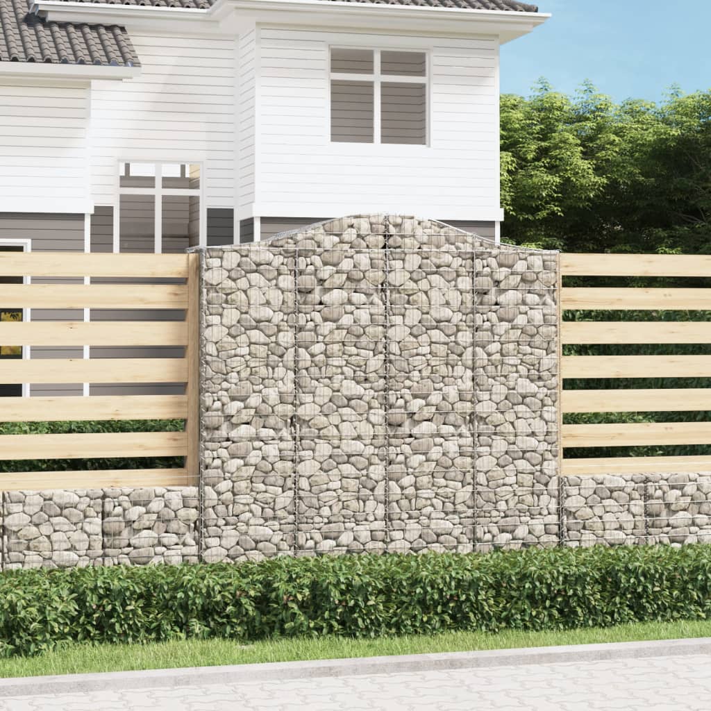Arched Gabion Baskets 5 Pcs 200x50x200/220cm Galvanised Iron