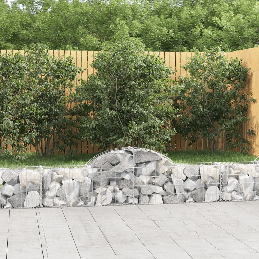 Arched Gabion Baskets 8 Pcs 200x30x40/60cm Galvanised Iron