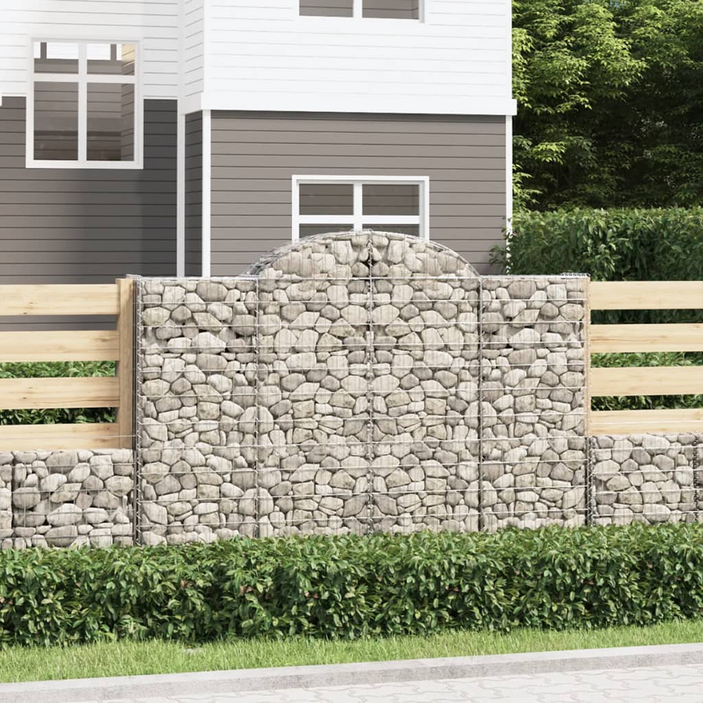 Arched Gabion Baskets 6 pcs 200x30x140/160 cm Galvanised Iron