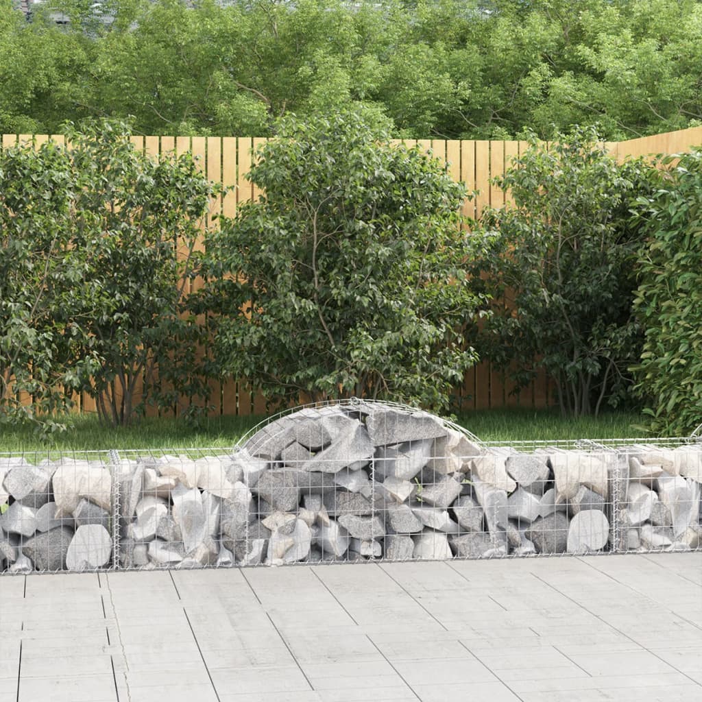 Arched Gabion Baskets 14 pcs 200x50x40/60 cm Galvanised Iron