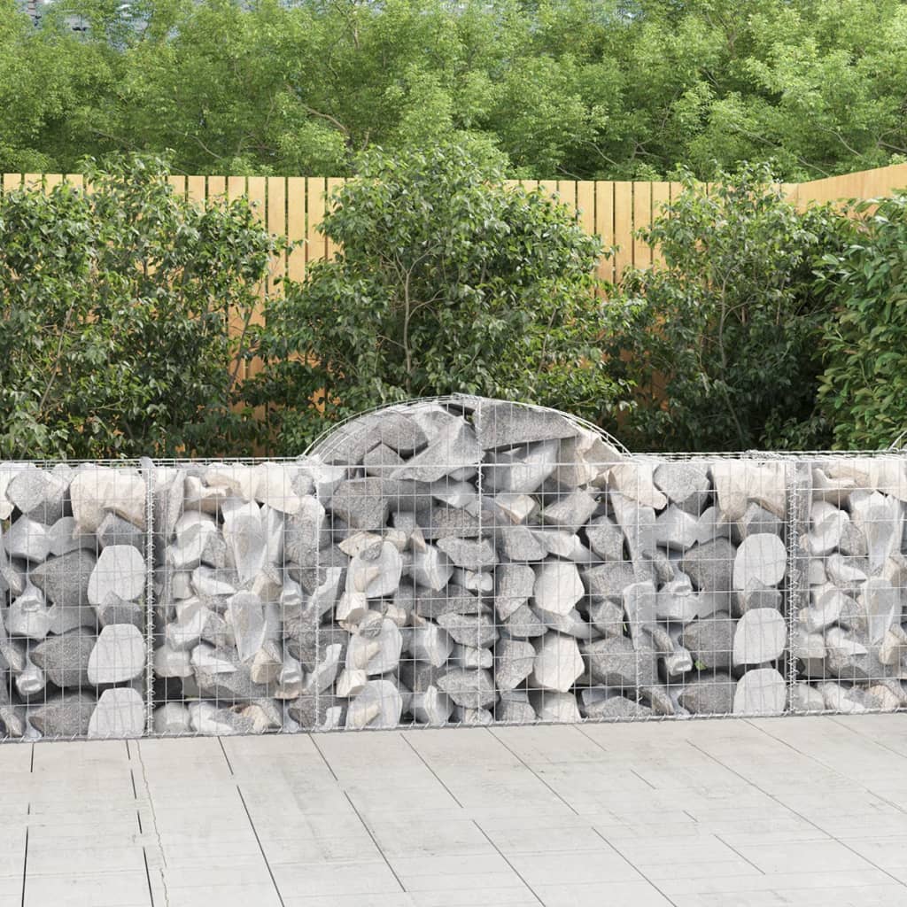 Arched Gabion Baskets 25 pcs 200x50x80/100 cm Galvanised Iron